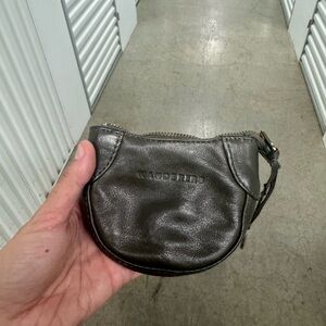 Mandarina Duck Gray Leather Wristlet
